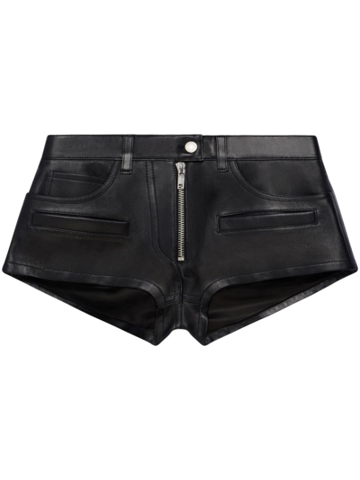 Courrèges Grained-texture Mini Shorts In Black