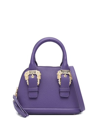 Versace Jeans Couture Baroque-buckles Tote Bag In Purple