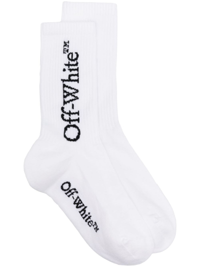 OFF-WHITE LOGO-JACQUARD COTTON-BLEND SOCKS