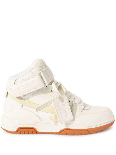 Off-white Out Of Office Mid Top Trainers - Off White - Leather - White In Multi