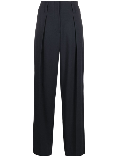 Brunello Cucinelli High-waist Pleated Trousers In Blue