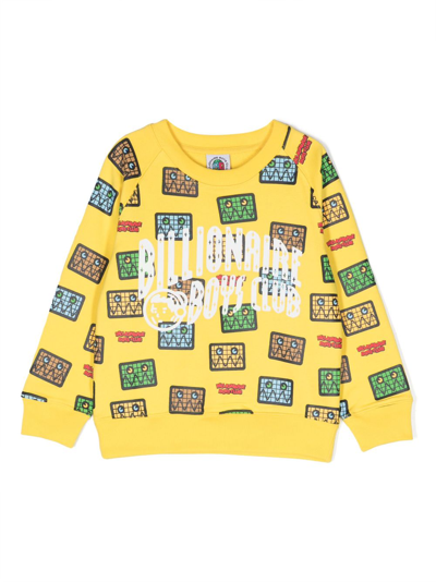 Billionaire Boys Club Kids Robot Printed Cotton Sweatshirt (4-12 Years) In Yellow