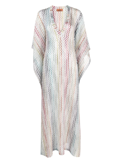 Missoni Zig Zag-patterned Beach Cover-up In White