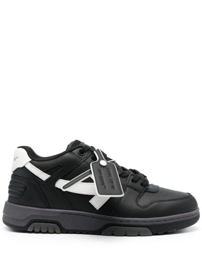 Off-white Out Of Office Low Leather Sneakers In Black