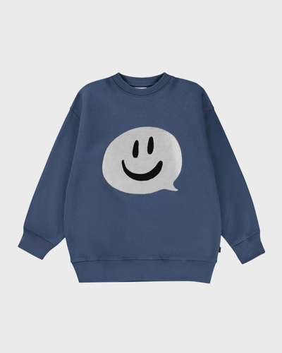 Molo Kids' Mar Graphic-print Sweatshirt In Moonlight Blue