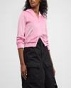 Balenciaga Ladies Pink Bb Paris Strass Zip-up Hoodie In 5630 Pink