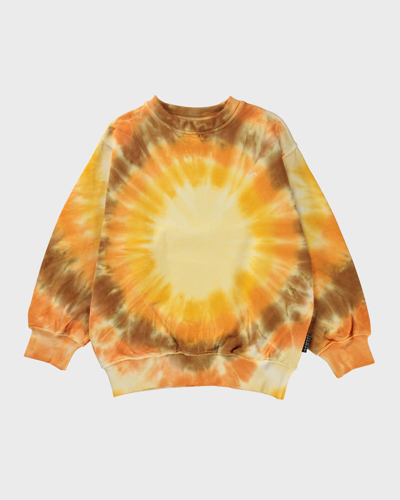 Molo Kids' Monti Tie-dye Cotton Sweatshirt In Sun Dye