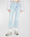 FRAME LE HIGH N TIGHT CROPPED MINI BOOTCUT JEANS