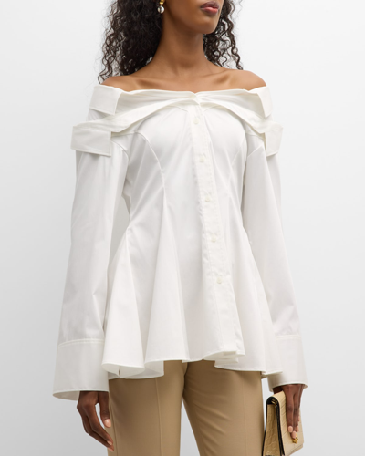 Adeam Melbourne Layered Button-front Shirt In White
