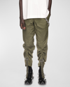 Simone Rocha Men's Adjustable Slider Nylon Utility Pants In Khaki