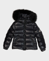 MONCLER KIDS BADY FAUX FUR QUILTED JACKET