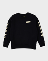 Off-white Black Long-sleeved Sweatshirt With Contrasting Maxi Arrow Motif In Cotton Boy In Black White