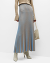 Gabriela Hearst Sia Cashmere Striped Maxi Skirt In Light Blue / Came