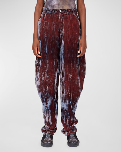 Collina Strada Grr Dyed Mid-rise Tapered Pants In Smokey
