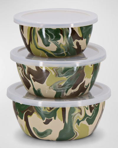 Golden Rabbit Camouflage Marbled Nesting Bowls, Set Of 3