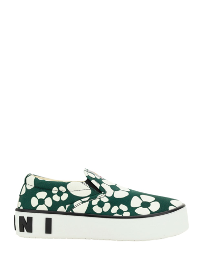 Marni X Carhartt Floral-print Slip-on Sneakers In Zo265