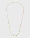 ETHO MARIA 18K YELLOW GOLD NECKLACE WITH BROWN DIAMONDS AND PINK CERAMIC