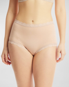 Hanky Panky High-rise Lace-trim Boyshorts In Chai