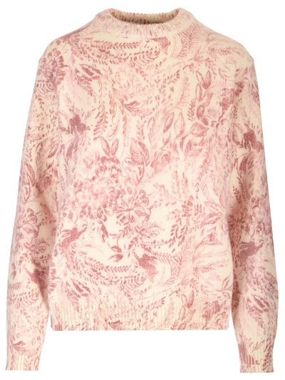 Golden Goose Deluxe Brand Floral Intarsia Knitted Jumper In Multi