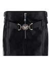 Versace Leather Skirt In Nero