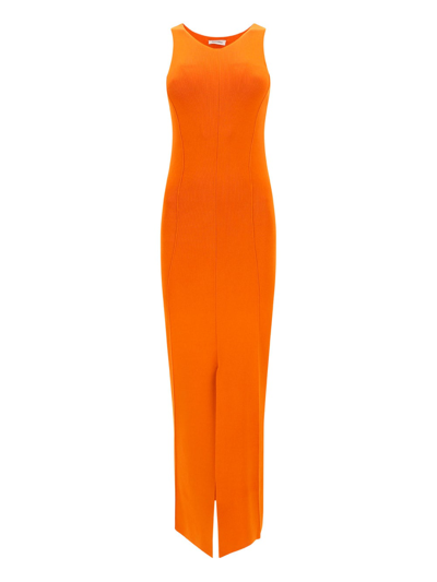 Nanushka Elia High-neck Bodycon Midi Dress In Orange