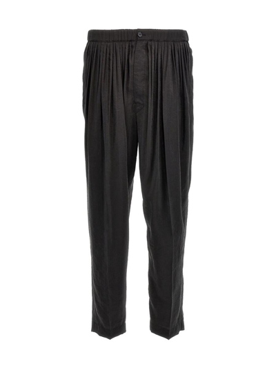 Lemaire Pleated Trousers In Bk998 Squid Ink