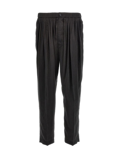 Lemaire Pleated Trousers In Black