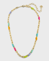 Kendra Scott Bailey Chain Necklace In 14k Gold Plated In Gold Rainbow Multi Mix