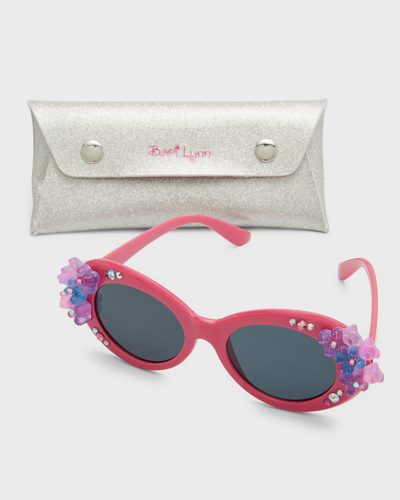 Bari Lynn Kids' Girl's Gummy Bear Rhinestones Sunglasses In Pink