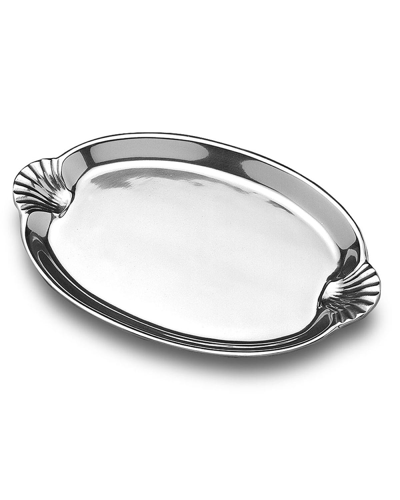 Wilton Armetale Scallop Handled Oval Tray