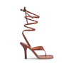 Paris Texas Iris Snakeskin-embossed Leather Lace-up Sandals In Brown