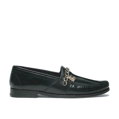 Dolce & Gabbana Leather Moccasins In Black