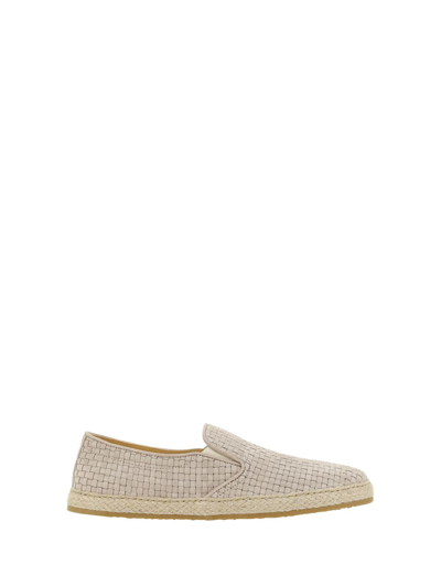 Brunello Cucinelli Leather Slipper Loafers In Sabbia