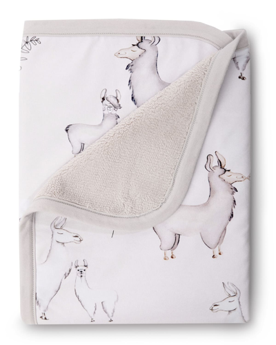 Oilo Studio Kids' Llama Jersey Cuddle Blanket In Dove