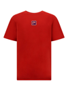 Balmain T-shirts In Rouge Vif/creme/bleu Moyen