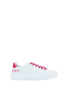 Givenchy Logo-print Leather Low-top Sneakers In White/pink