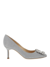 MANOLO BLAHNIK HANGISI CLC GLITTER 70 PUMP SHOES