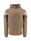 Saint Laurent Colour-block Logo Embroidery Hoodie In Nude/rose Givre/dirt