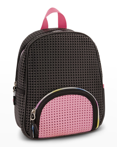 Light+nine Kid's Little Miss Checkered Black Backpack In Pink