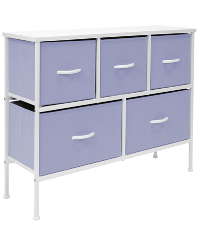 Sorbus Home 5 Drawer Dresser Chest In Purple