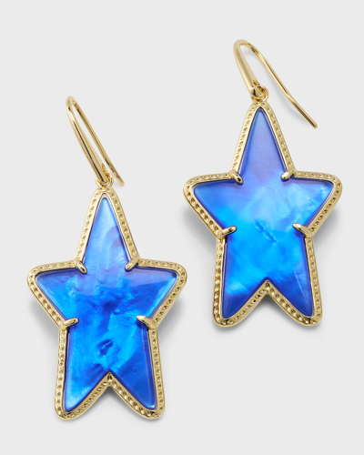 Kendra Scott Ada Star Drop Earrings In Gold Cobalt Blue