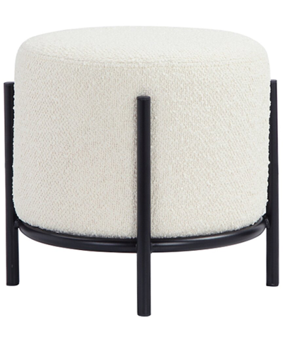 Pangea Home Lolo Round Stool In White