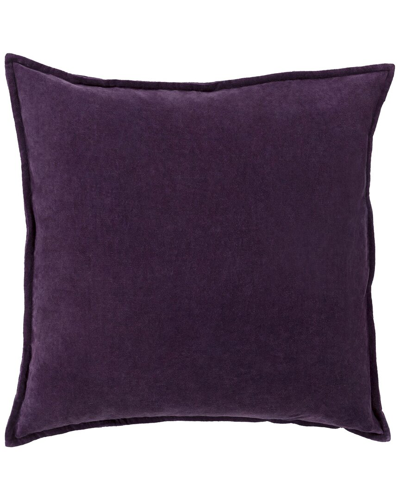 Surya Cotton Velvet Bolster Pillow In Purple