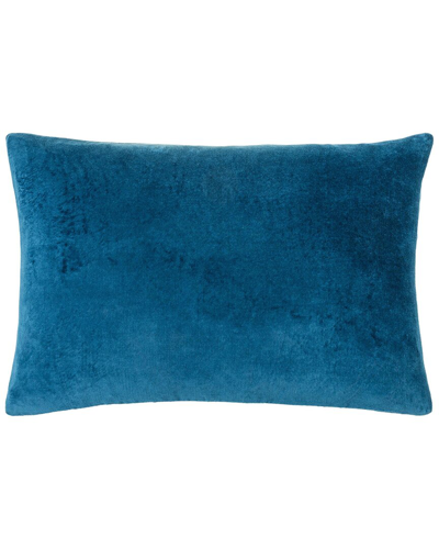 Surya Cotton Velvet Accent Pillow In Blue