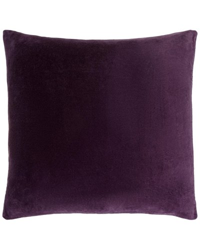 Surya Cotton Velvet Bolster Pillow In Purple