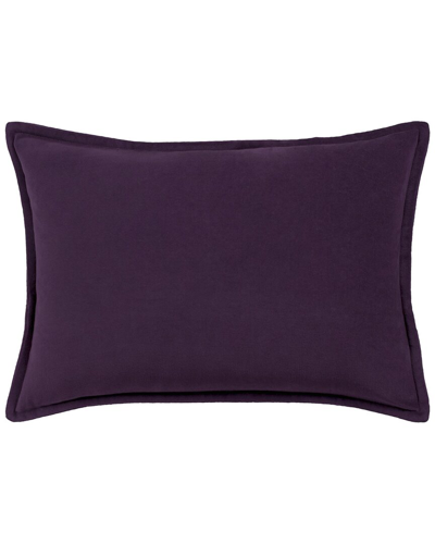 Surya Cotton Velvet Bolster Pillow In Purple