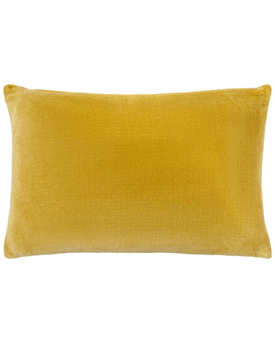 Surya Cotton Velvet Accent Pillow In Yellow