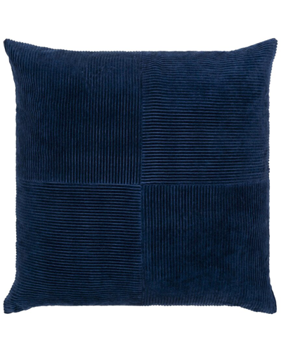 Surya Corduroy Quarters Accent Pillow In Blue