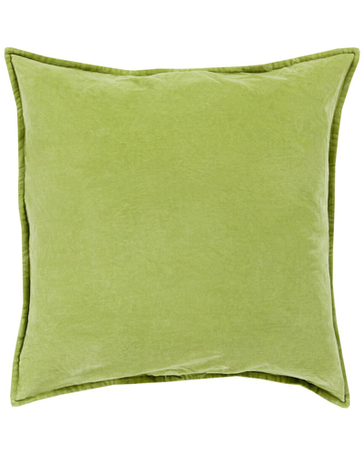 Surya Cotton Velvet Lumbar Pillow In Green