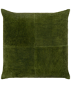 Surya Corduroy Quarters Lumbar Pillow In Green